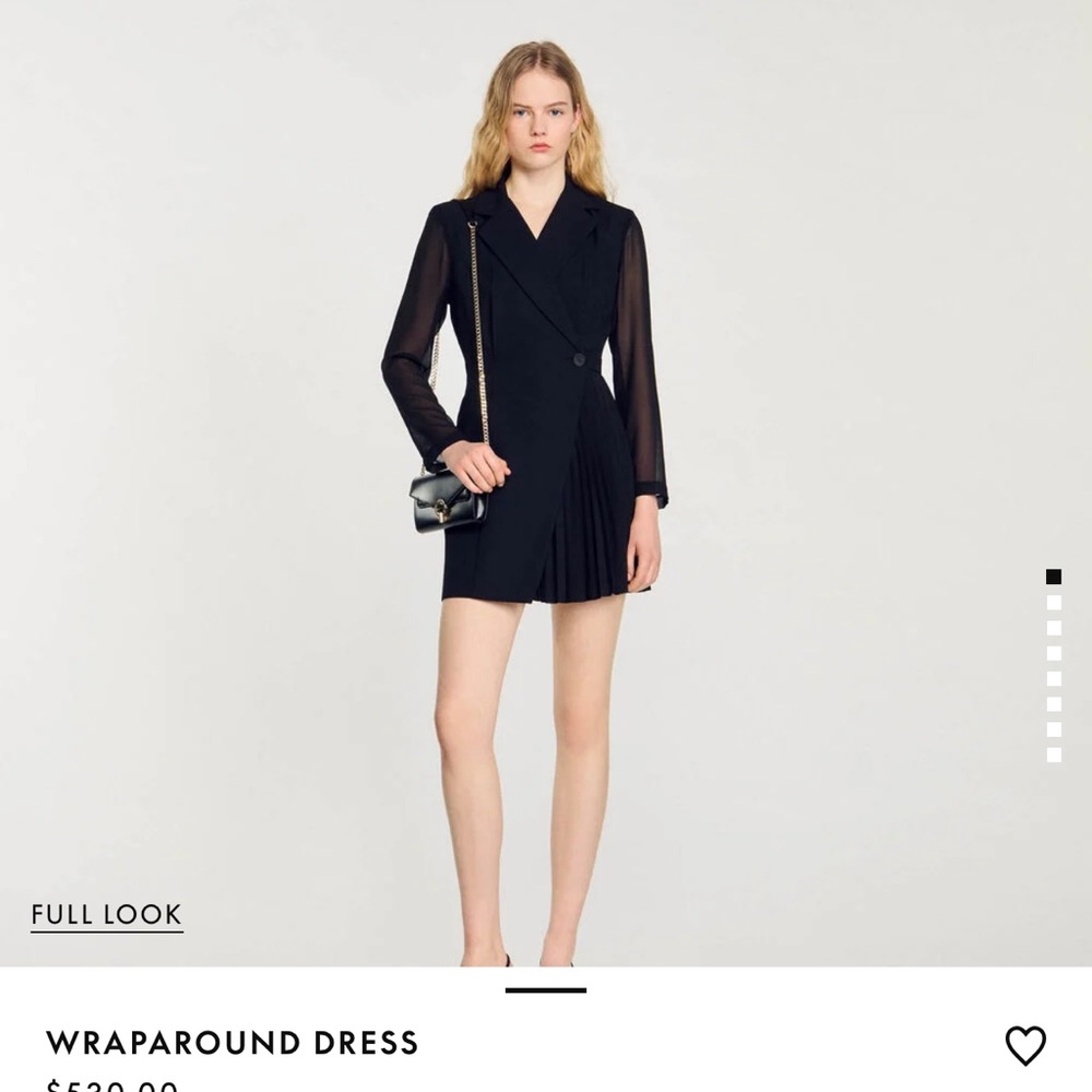 Sandro Black Wraparound Dress